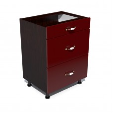 Corp inferior 60 cu 3 sertare metalice pentru greutate Zebra MDF rosu simplu